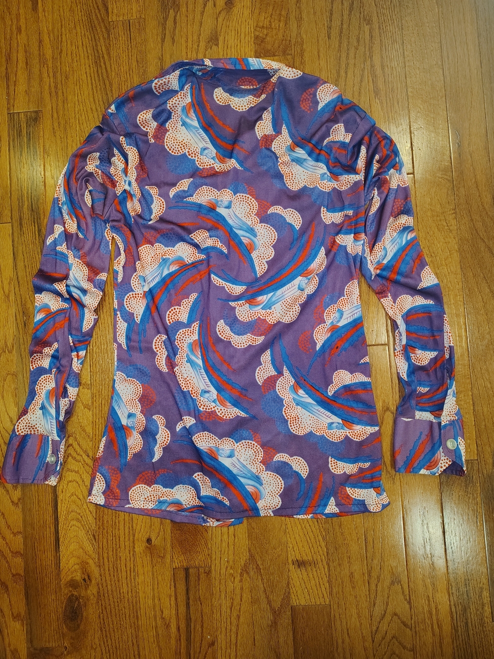 Vintage Montgomery Ward Psychedelic Abstract Print Shirt M EUC 70s Retro Mod - Picture 2 of 8